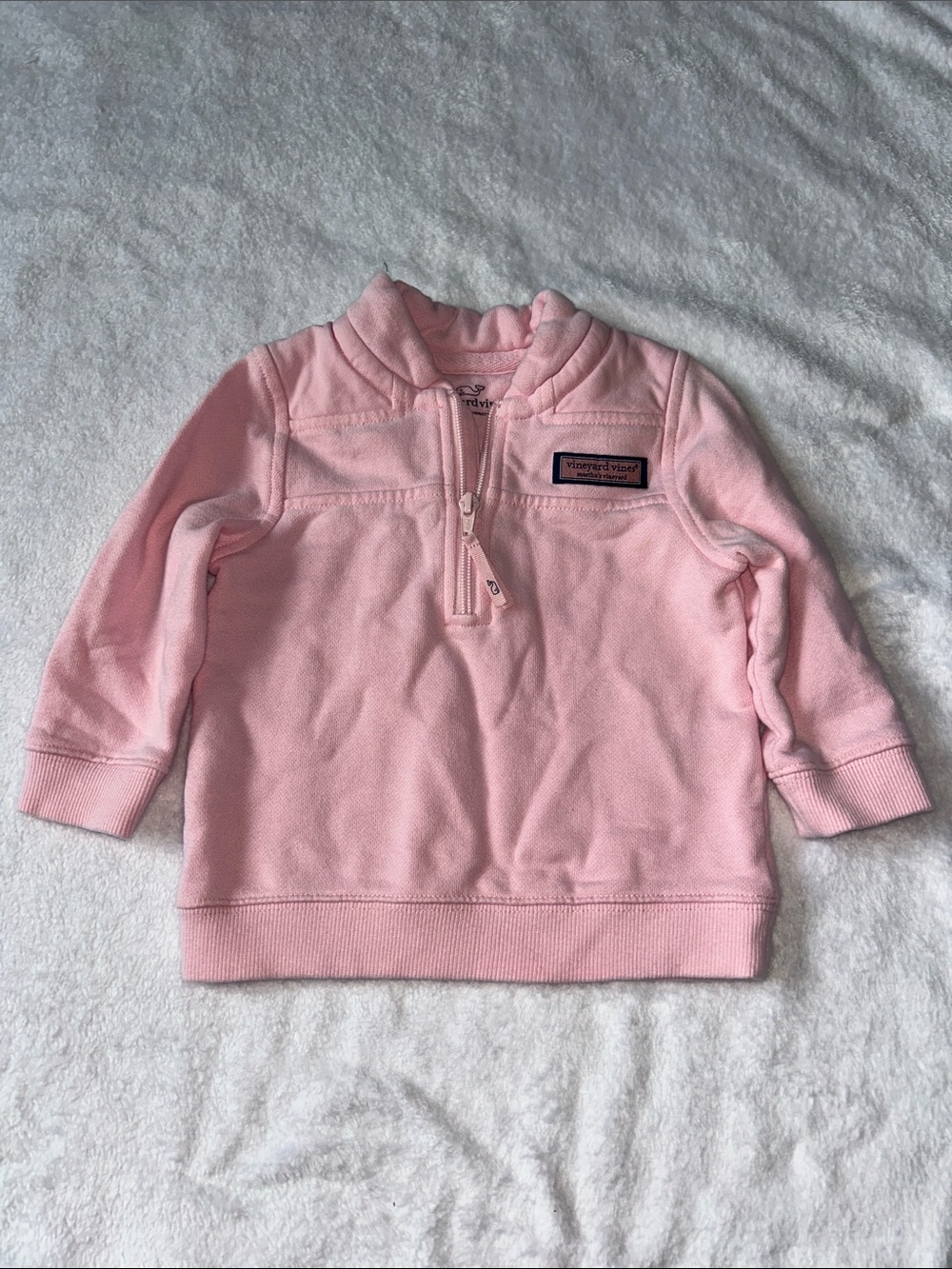 Vineyard Vines Light Pink Kids' Quarter-Zip Sweatshirt